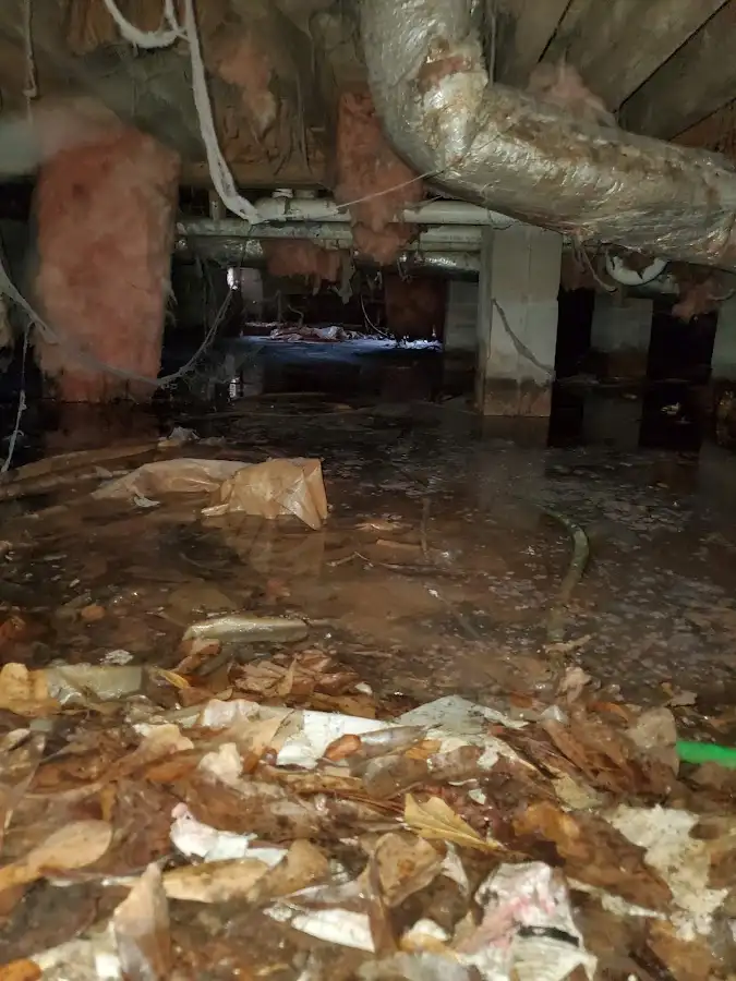 Crawl space flood assessment for Commercial Water Damage Restoration in Blue Ash